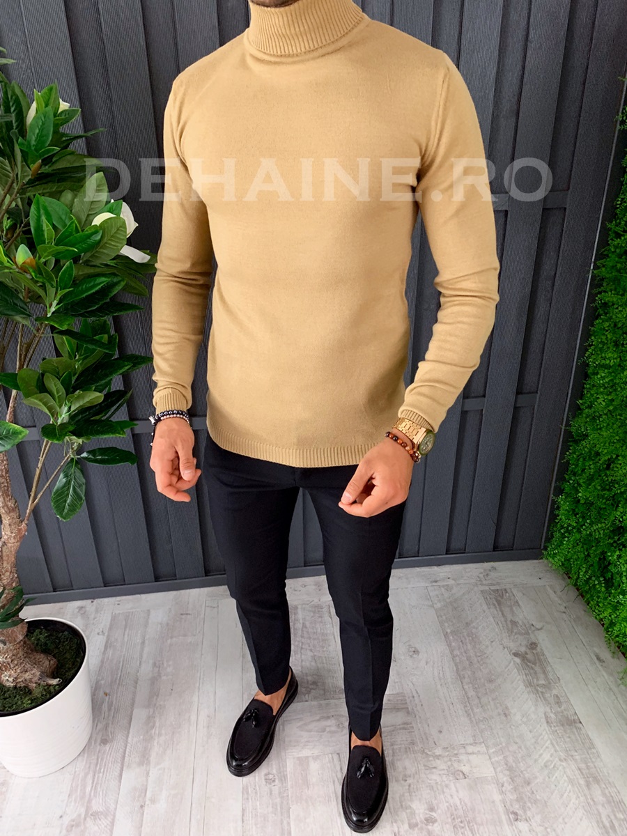 Helanca barbati camel slim fit zr a6744 p15-4